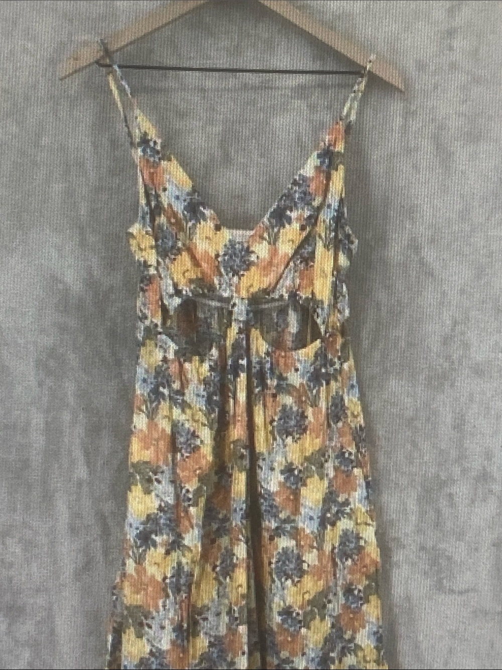 Abercrombie & Fitch Yellow, Blue & Orange Floral Maxi Dress